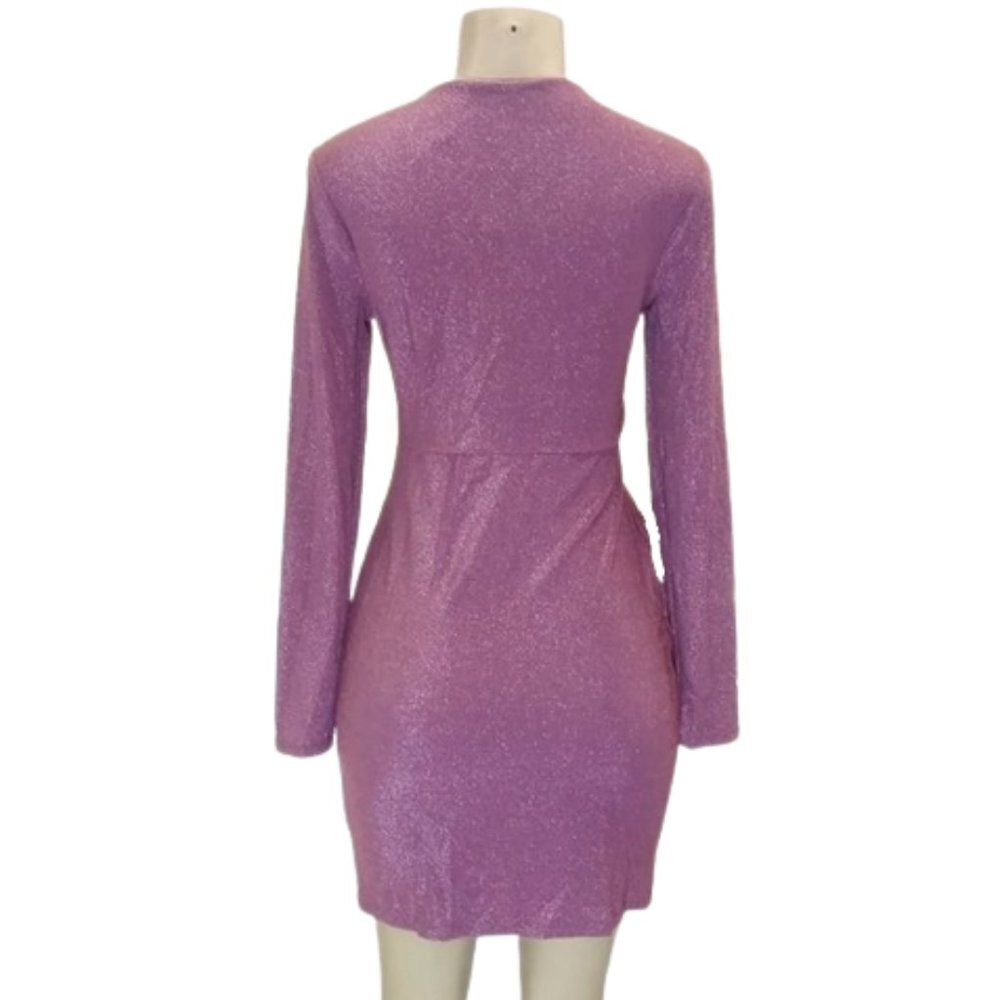 NWT Women's Long Sleeve Cut Out Lurex Bodycon Dress - Wild Fable - XS/S/M/L/2X - Picture 3 of 7